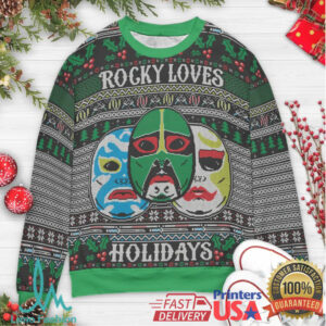 Rocky Loves Holidays Ugly Christmas Sweatshirt