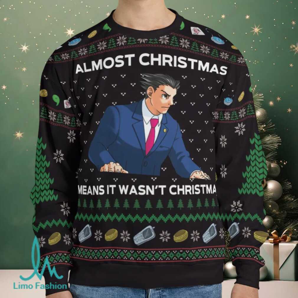 Ace Attorney Christmas Meme Ugly Christmas Sweatshirt Ace Attorney Christmas Meme Ugly Christmas Sweatshirt