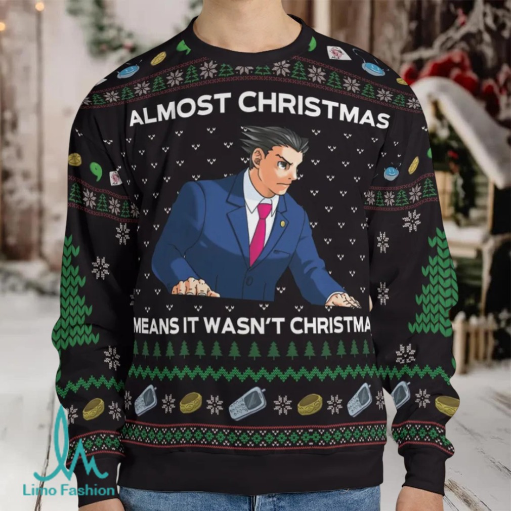 Ace Attorney Christmas Meme Ugly Christmas Sweatshirt Ace Attorney Christmas Meme Ugly Christmas Sweatshirt