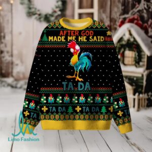 After God Made Me He Said Ta Da Christian Lightweight Sweater