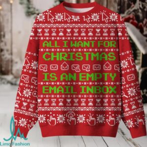 All I Want For Christmas Is An Empty Email Inbox Ugly Christmas Fuzzy Fleece Sweatshirt