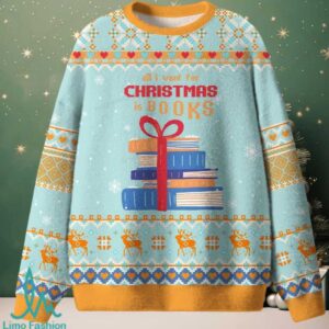 All I Want For Christmas Is Books Unisex Ugly Knit Sweatshirt