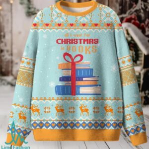 All I Want For Christmas Is Books Unisex Ugly Knit Sweatshirt