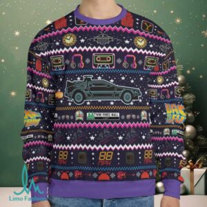 Back to the Future Neon Light Ugly Christmas Sweatshirt