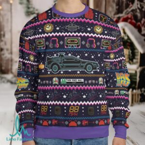 Back to the Future Neon Light Ugly Christmas Sweatshirt