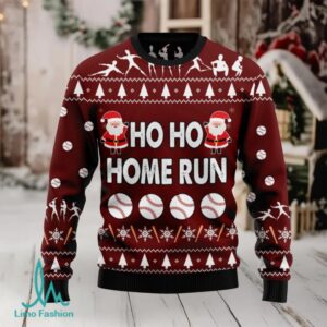 Baseball Hoho Home Run Ugly Christmas Sweater