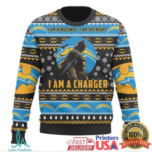 Batman And Los Angeles Chargers themed knitted Christmas jumper Ugly Sweater Batman And Los Angeles Chargers themed knitted Christmas jumper Ugly Sweater