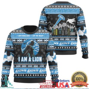 Batman I Am Vengeance Detroit Lions Ugly Christmas Sweater
