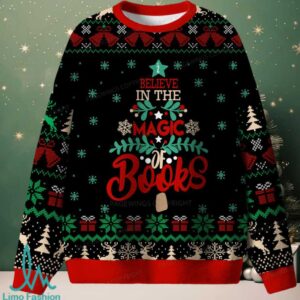Believe In The Magic Of Books Unisex Ugly Knit Sweatshirt Believe In The Magic Of Books Unisex Ugly Knit Sweatshirt