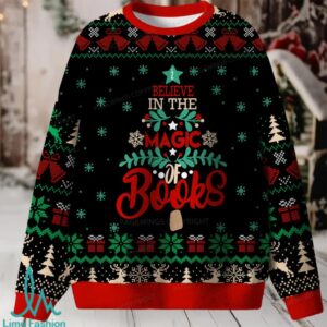 Believe In The Magic Of Books Unisex Ugly Knit Sweatshirt