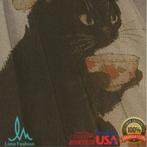 Black Cat Drinking Tea Christmas Ugly Sweatshirt