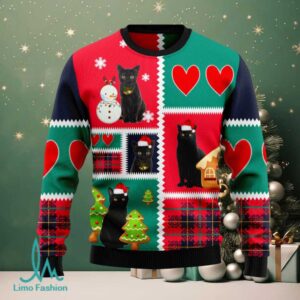 Black Cat Snow Ugly Christmas Sweater Black Cat Snow Ugly Christmas Sweater