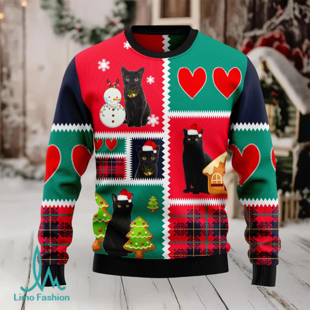 Black Cat Snow Ugly Christmas Sweater Black Cat Snow Ugly Christmas Sweater