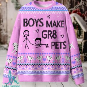 Boys Make Gr8 Pets Christmas Knit Sweatshirt Boys Make Gr8 Pets Christmas Knit Sweatshirt