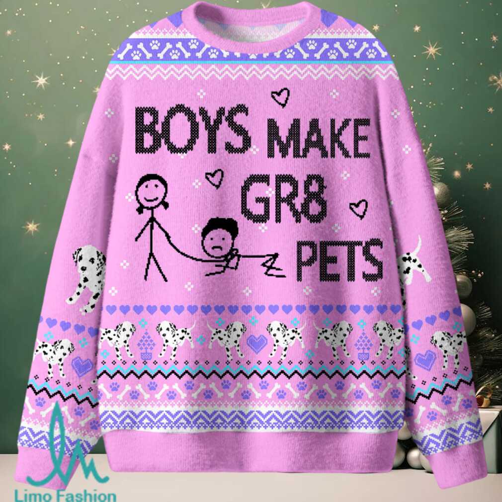 Boys Make Gr8 Pets Christmas Knit Sweatshirt Boys Make Gr8 Pets Christmas Knit Sweatshirt