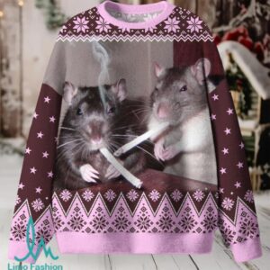 Brown Smoking Rats Christmas Knit Sweatshirt Brown Smoking Rats Christmas Knit Sweatshirt