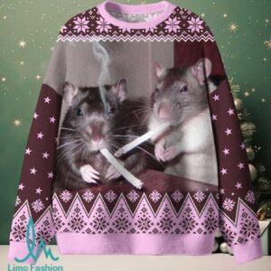 Brown Smoking Rats Christmas Knit Sweatshirt