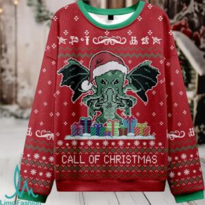 Call of Christmas Red Ugly Christmas Fuzzy Fleece Sweatshirt