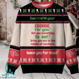 Can I Refill Your Eggnog For You Ugly Christmas Fuzzy Fleece Sweatshirt