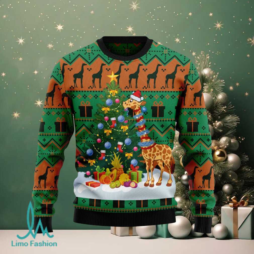 Christmas Tree Giraffe Ugly Christmas Sweater Christmas Tree Giraffe Ugly Christmas Sweater