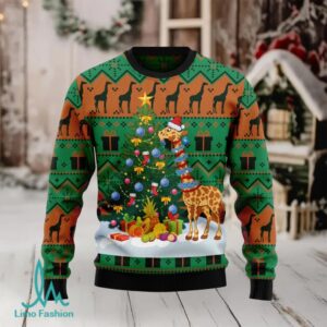 Christmas Tree Giraffe Ugly Christmas Sweater
