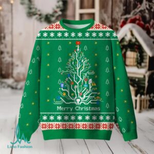 Circuit Diagram Christmas Tree Ugly Christmas Fuzzy Fleece Sweatshirt