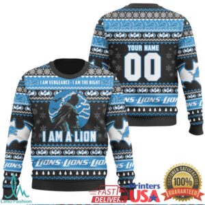 Custom Batman x Detroit Lions Ugly Christmas Sweater