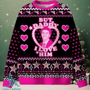 Daddy I Love Him Luigi Christmas Knit Sweatshirt