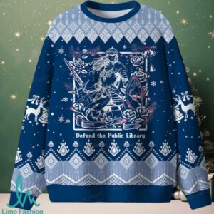 Defend The Public Library Unisex Ugly Knit Sweatshirt
