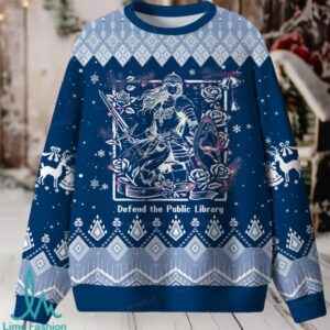 Defend The Public Library Unisex Ugly Knit Sweatshirt