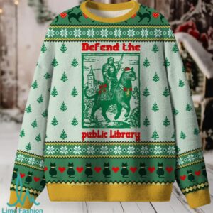 Defend The Public Library Unisex Ugly Knit Sweatshirts