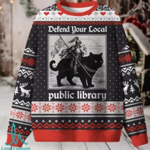 Defend Your Local Public Library Unisex Ugly Knit Sweatshirt