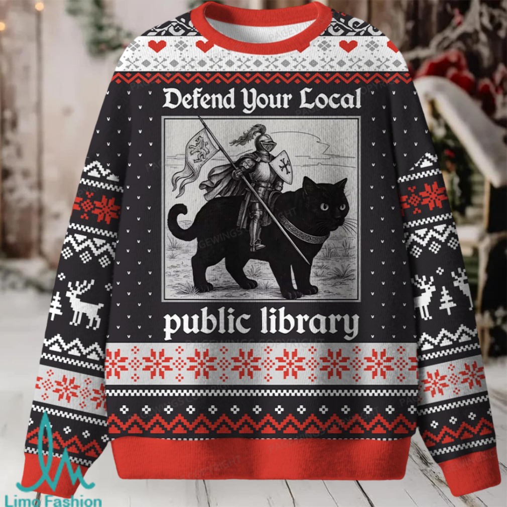 Defend Your Local Public Library Unisex Ugly Knit Sweatshirt Defend Your Local Public Library Unisex Ugly Knit Sweatshirt