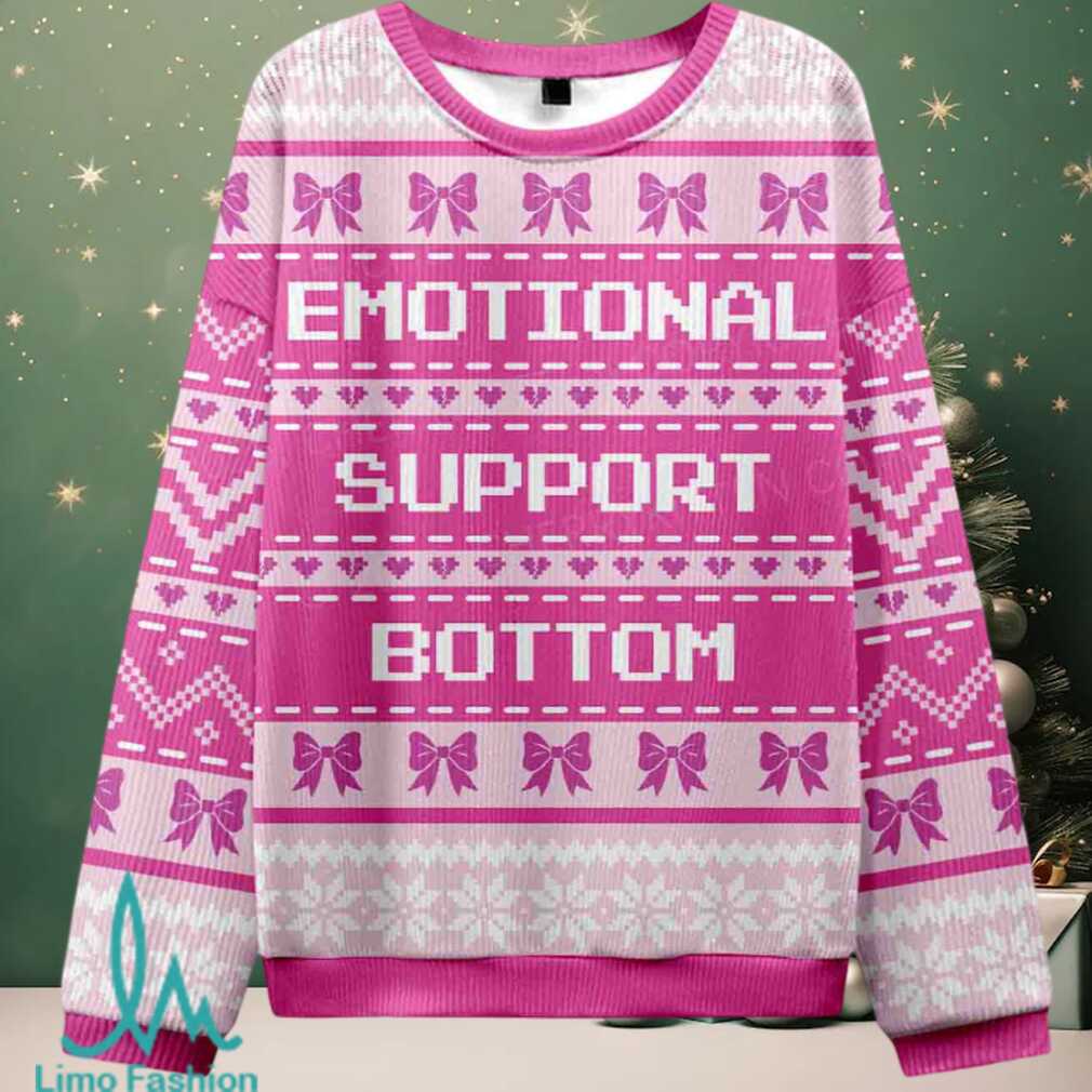 Emotional Support Bottom Pride Christmas Knit Sweatshirt Emotional Support Bottom Pride Christmas Knit Sweatshirt