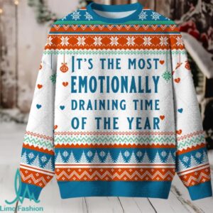 Emotionally Draining Ugly Christmas Fuzzy Fleece Sweatshirt