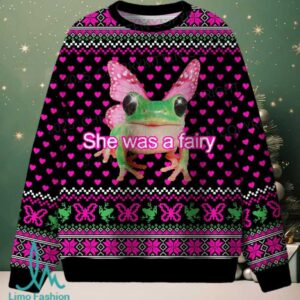 Fairy Frog Christmas Knit Sweatshirt