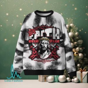 Faith Over Fear Furry Christian Lightweight Sweaters