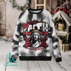 Faith Over Fear Furry Christian Lightweight Sweaters