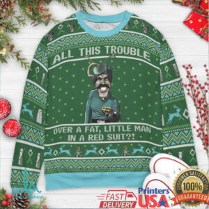 Fatman with red suit Ugly Christmas Sweatshirt