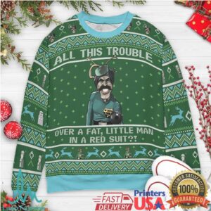 Fatman with red suit Ugly Christmas Sweatshirt