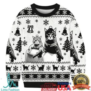 Funny Cat Gang Christmas Ugly Sweatshirt