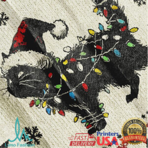 Funny Cute Cat With Light Christmas Ugly Sweatshirt