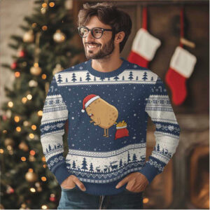 Funny French Fries Xmas Ugly Christmas Sweater Potato Food Eaters