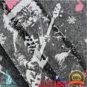 Funny Rock Cat Guitar Christmas Ugly Sweatshirt