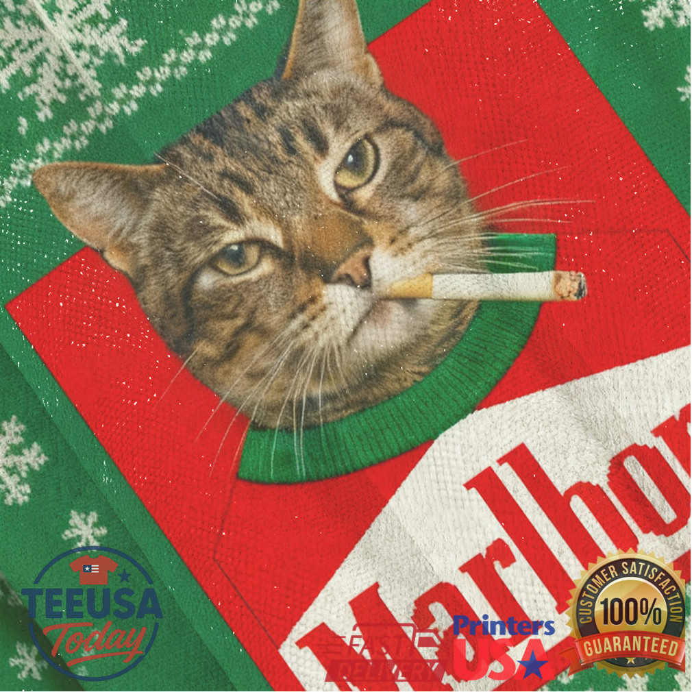 Funny Smoking Cat Christmas Ugly Sweatshirt Funny Smoking Cat Christmas Ugly Sweatshirt