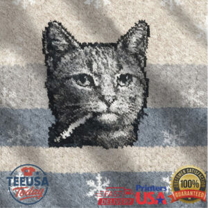 Funny Smoking Cat Meme Ugly Sweatshirt