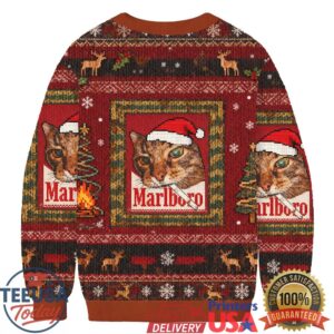 Funny Smoking Cat Meo Meo Meme Christmas Ugly Sweatshirt
