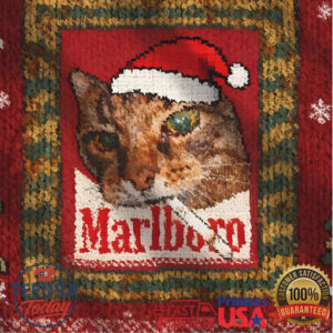 Funny Smoking Cat Meo Meo Meme Christmas Ugly Sweatshirt