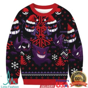 Ghost Gengar Ghastly Pokemon Christmas Ugly Sweatshirt