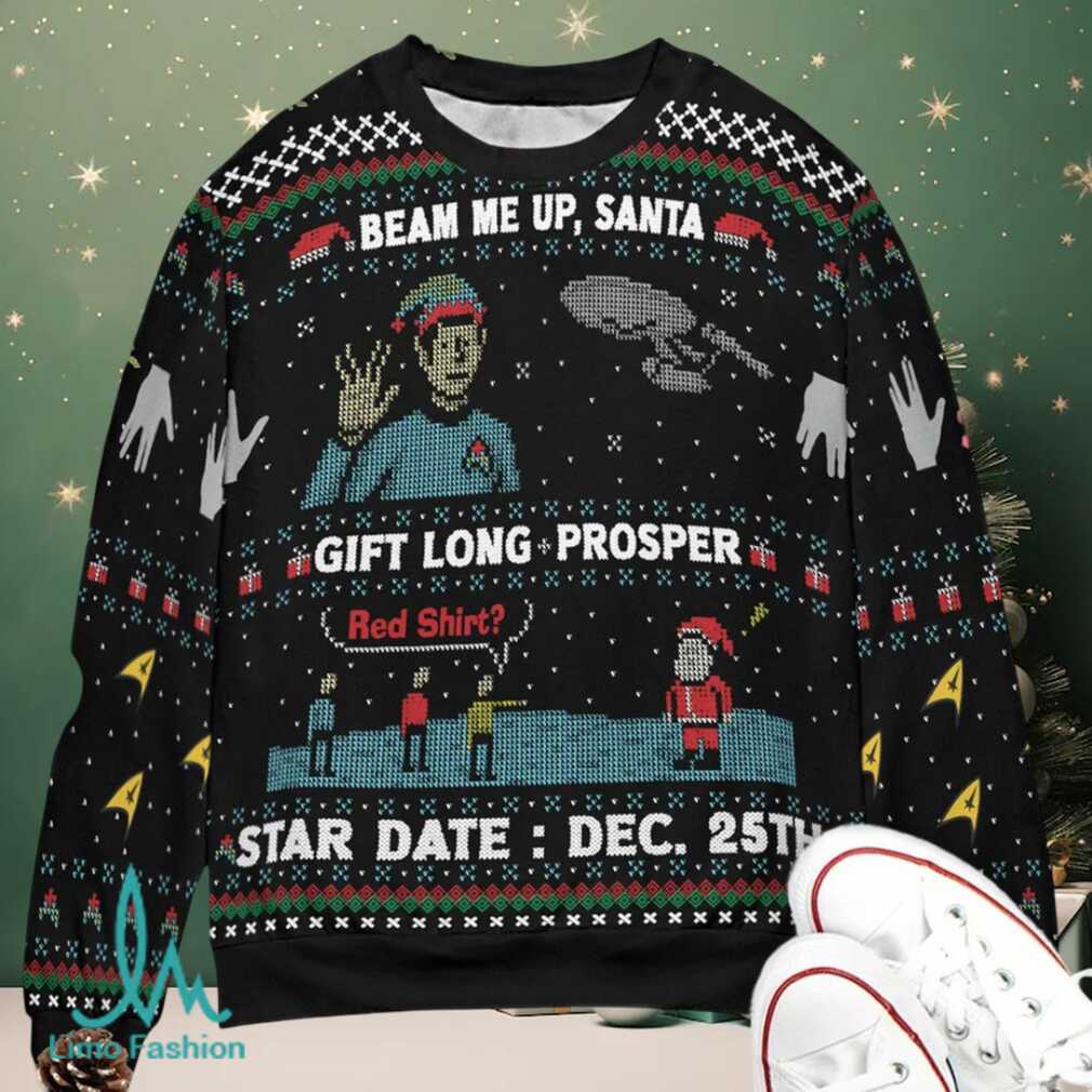 Gift Long and Prosper Santa Star Trek Christmas Ugly Christmas Sweatshirt Gift Long and Prosper Santa Star Trek Christmas Ugly Christmas Sweatshirt